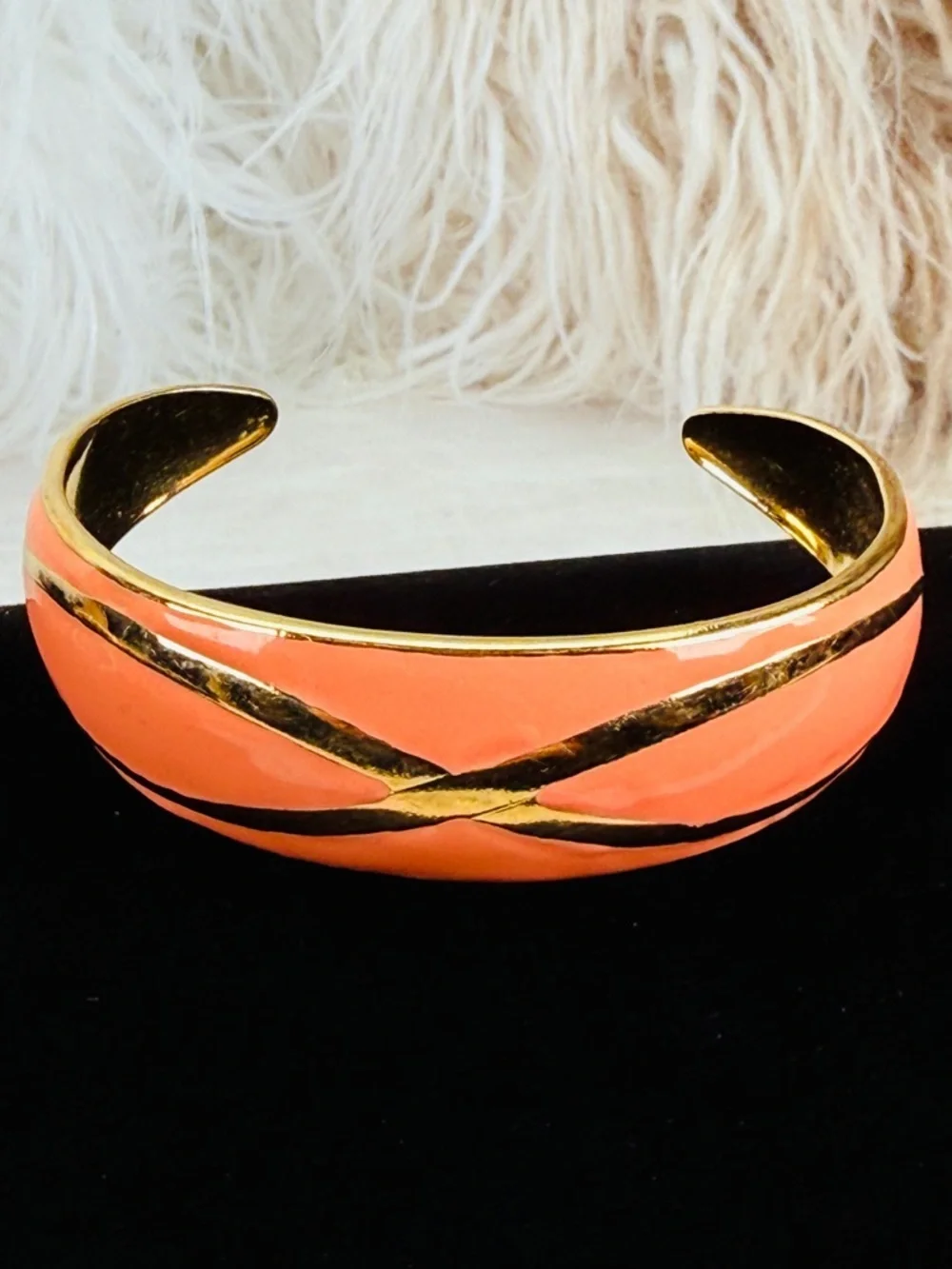 Vibtage Goldtone Coral Cuff Bracelet